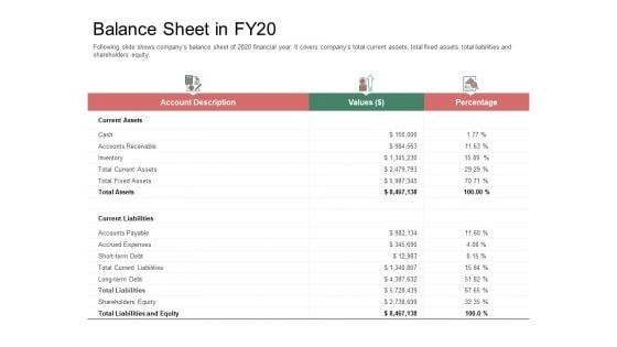 Organization Performance Evaluation Balance Sheet In FY20 Download PDF