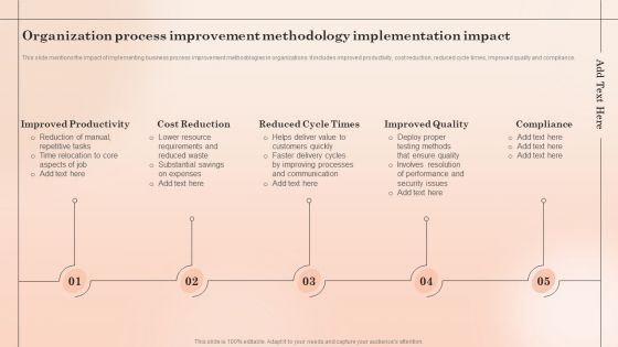 Organization Process Improvement Methodology Implementation Impact Mockup PDF