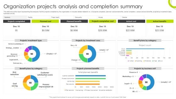 Organization Projects Analysis And Completion Summary Microsoft PDF