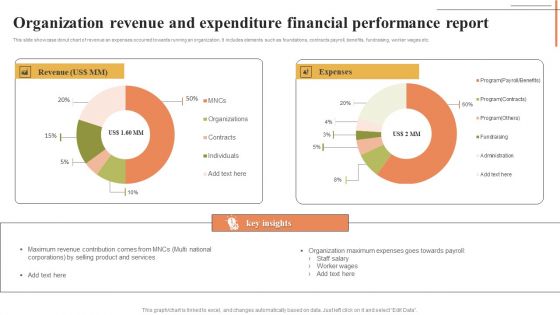 Organization Revenue And Expenditure Financial Performance Report Inspiration PDF