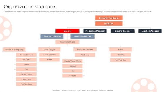 Organization Structure Film Media Company Profile Ppt PowerPoint Presentation Portfolio Graphics PDF Organization Structure Film Media Company Profile Ppt PowerPoint Presentation Portfolio Graphics PDF