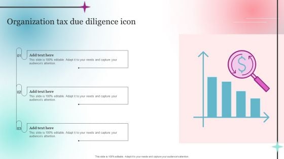 Organization Tax Due Diligence Icon Pictures PDF