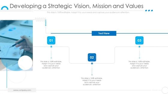 Organization Values Presentation Deck Template Developing A Strategic Vision Mission And Values Inspiration PDF