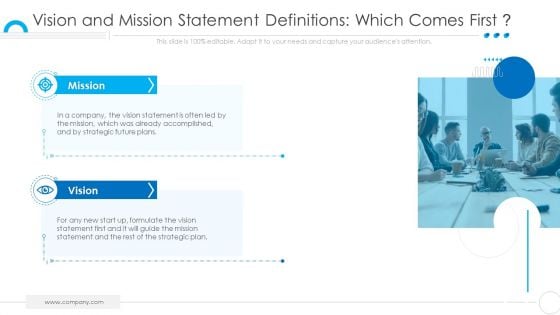 Organization Values Presentation Deck Template Vision And Mission Statement Definitions Which Comes First Themes PDF