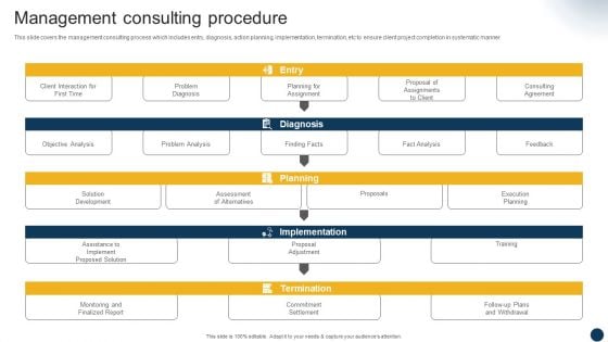 Organizational Advisory Solutions Business Profile Management Consulting Procedure Summary PDF