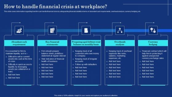 Organizational Assets Security Management Strategy How To Handle Financial Crisis At Workplace Formats PDF