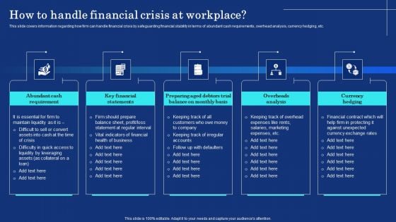 Organizational Assets Security Management Strategy How To Handle Financial Crisis At Workplace Formats PDF