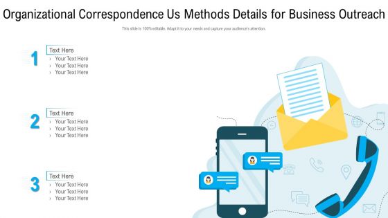 Organizational Correspondence Us Methods Details For Business Outreach Infographics PDF