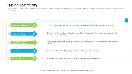 Organizational Culture Helping Community Ppt Infographics Objects PDF