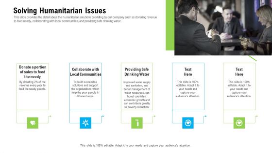 Organizational Culture Solving Humanitarian Issues Ppt Professional Slide Portrait PDF