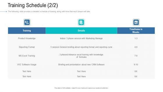 Organizational Development And Promotional Plan Training Schedule Excel Structure PDF