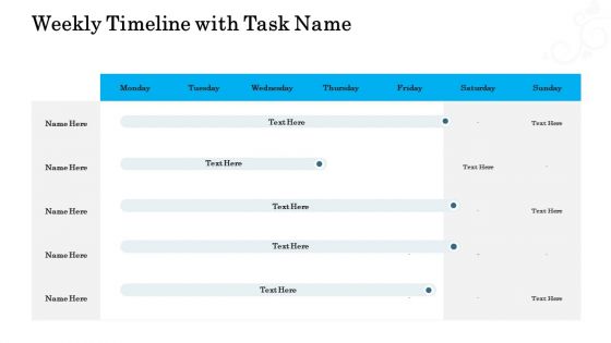 Organizational Event Management Weekly Timeline With Task Name Infographics PDF