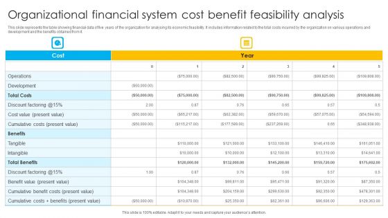 Organizational Financial System Cost Benefit Feasibility Analysis Ppt Outline Summary PDF