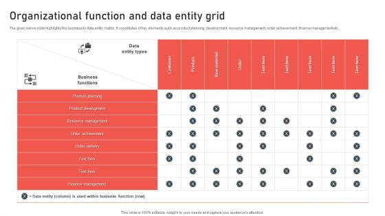 Organizational Function And Data Entity Grid Topics PDF