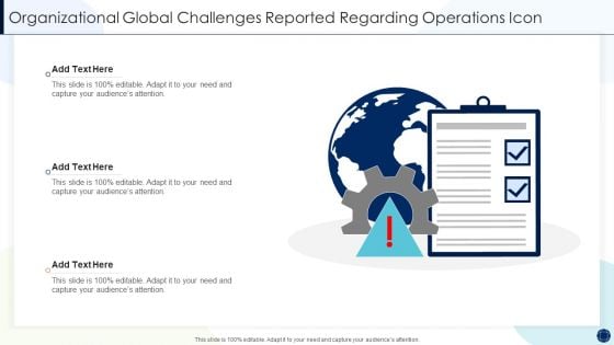 Organizational Global Challenges Reported Regarding Operations Icon Microsoft PDF