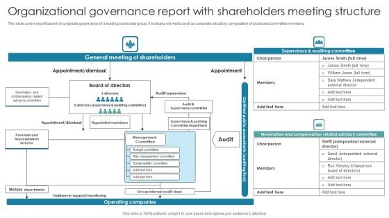 Organizational Governance Report With Shareholders Meeting Structure Pictures PDF