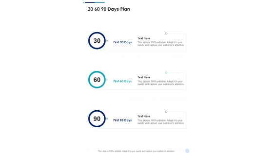 Organizational Growth Proposal 30 60 90 Days Plan One Pager Sample Example Document