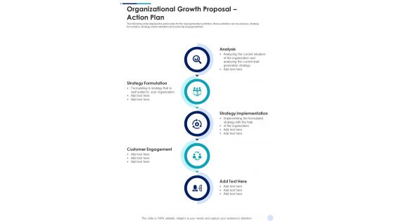 Organizational Growth Proposal Action Plan One Pager Sample Example Document