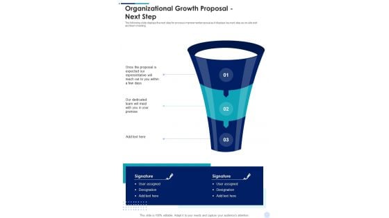 Organizational Growth Proposal Next Step One Pager Sample Example Document