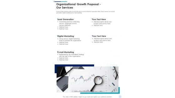 Organizational Growth Proposal Our Services One Pager Sample Example Document