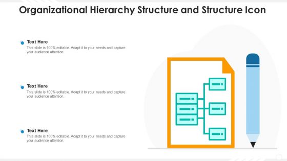 Organizational Hierarchy Structure And Structure Icon Professional PDF