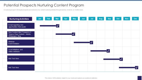 Organizational Issue Resolution Tool Potential Prospects Nurturing Content Program Summary PDF