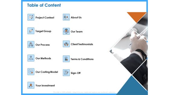 Organizational Performance Marketing Table Of Content Ppt PowerPoint Presentation Pictures Templates PDF