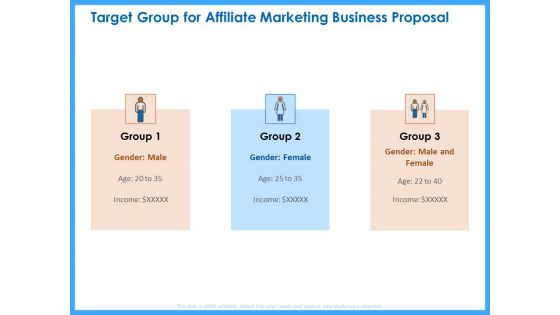 Organizational Performance Marketing Target Group For Affiliate Marketing Business Proposal Themes PDF