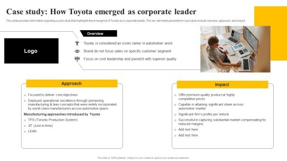 Organizational Plan Overview Case Study How Toyota Emerged As Corporate Leader Graphics PDF