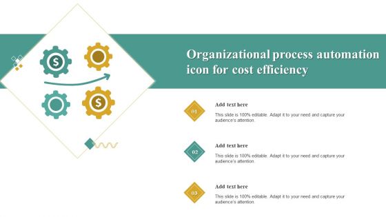 Organizational Process Automation Icon For Cost Efficiency Microsoft PDF