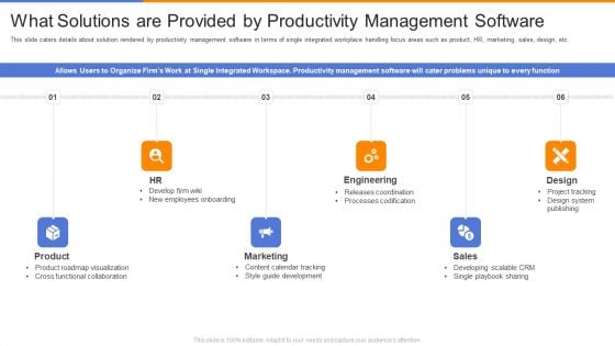 Organizational Productivity Administration Software What Solutions Are Provided By Productivity Topics PDF