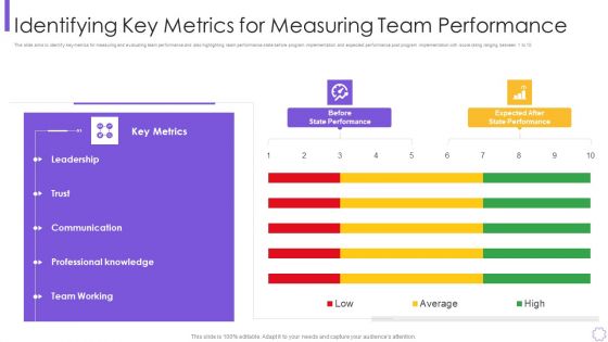 Organizational Program To Improve Team Productivity And Efficiency Identifying Key Metrics Information PDF
