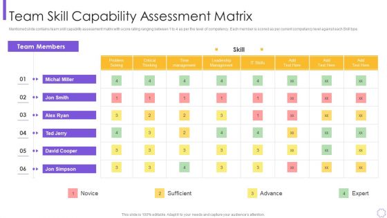 Organizational Program To Improve Team Productivity And Efficiency Team Skill Capability Background PDF