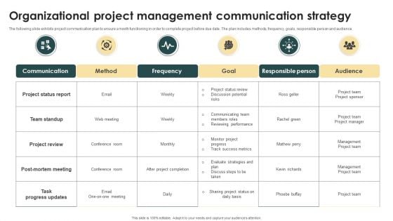 Organizational Project Management Communication Strategy Ppt Model Vector PDF