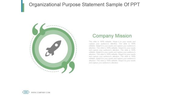 Organizational Purpose Statement Sample Of Ppt