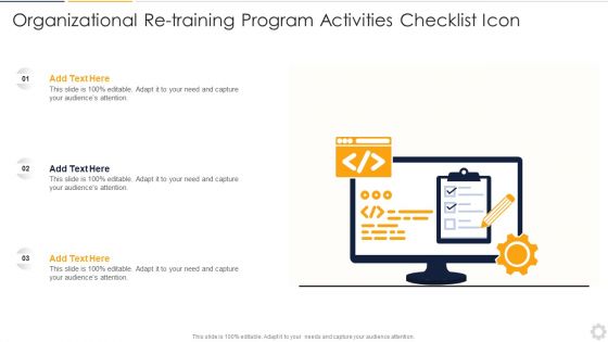 Organizational Re Training Program Activities Checklist Icon Icons PDF