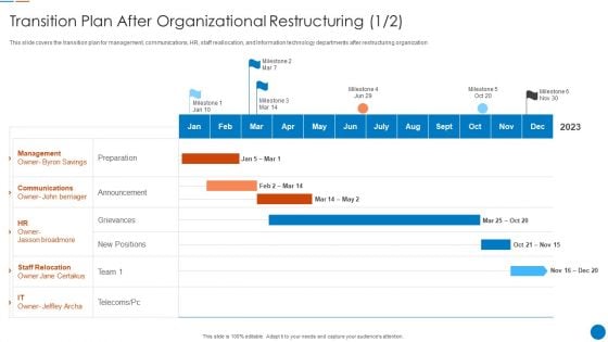 Organizational Restructuring Process Transition Plan After Organizational Information PDF