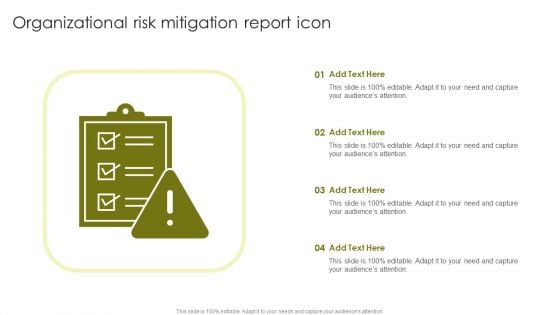 Organizational Risk Mitigation Report Icon Template PDF