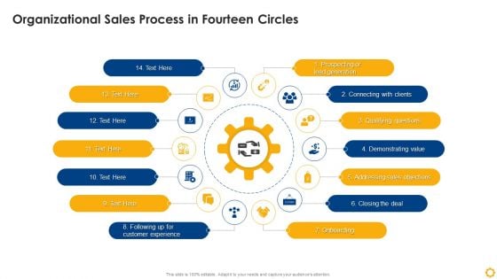 Organizational Sales Process In Fourteen Circles Pictures PDF