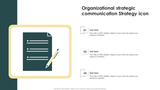 Organizational Strategic Communication Strategy Icon Ppt Infographic Template Design Templates PDF