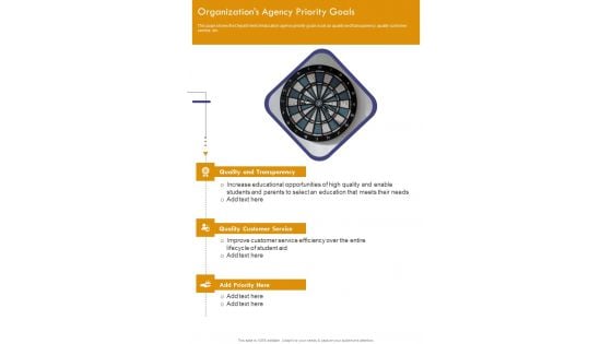 Organizations Agency Priority Goals One Pager Documents