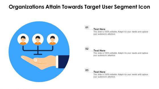 Organizations Attain Towards Target User Segment Icon Ppt Portfolio Inspiration PDF