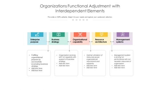 Organizations Functional Adjustment With Interdependent Elements Ppt PowerPoint Presentation Show Grid PDF