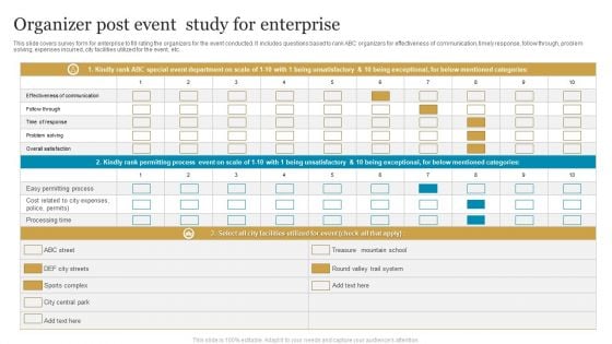 Organizer Post Event Study For Enterprise Portrait PDF