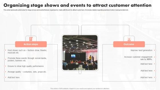 Organizing Stage Shows And Events To Attract Customer Attention Ppt PowerPoint Presentation File Professional PDF