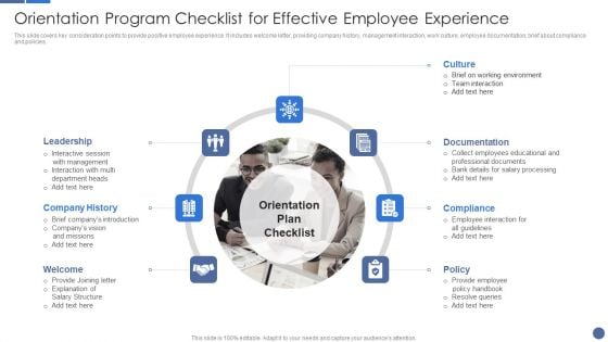 Orientation Program Checklist For Effective Employee Experience Introduction PDF Orientation Program Checklist For Effective Employee Experience Introduction PDF