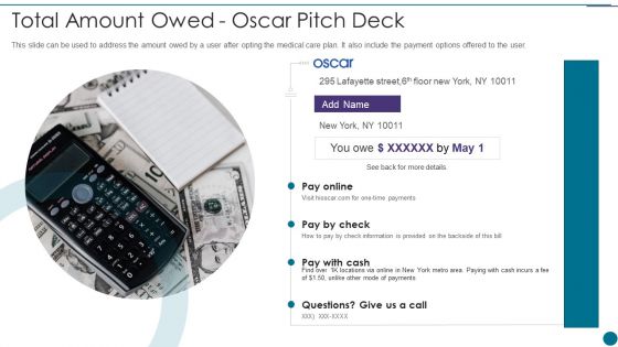 Oscar Capital Raising Pitch Deck Total Billing Amount Oscar Pitch Deck Ideas PDF