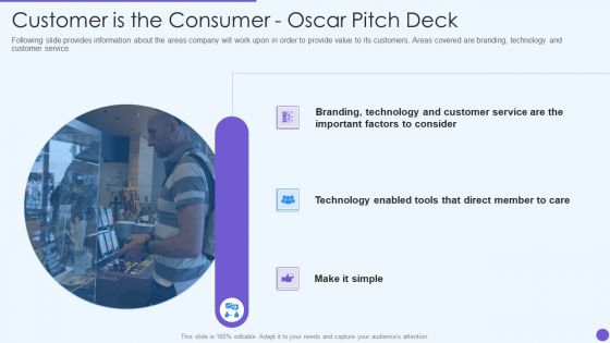 Oscar Healthcare Customer Is The Consumer Oscar Pitch Deck Ppt Summary Template PDF