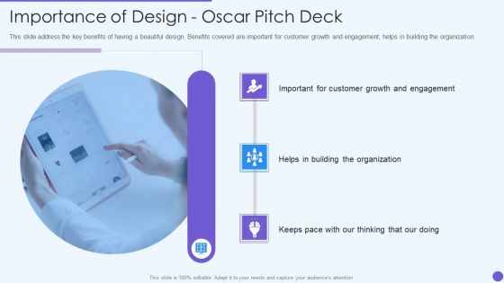 Oscar Healthcare Importance Of Design Oscar Pitch Deck Ppt Icon Infographics PDF