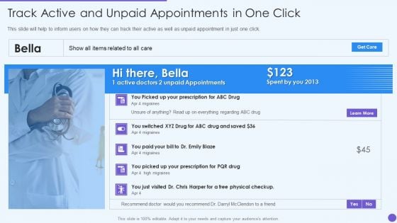 Oscar Healthcare Track Active And Unpaid Appointments In One Click Ppt Infographic Template Designs PDF